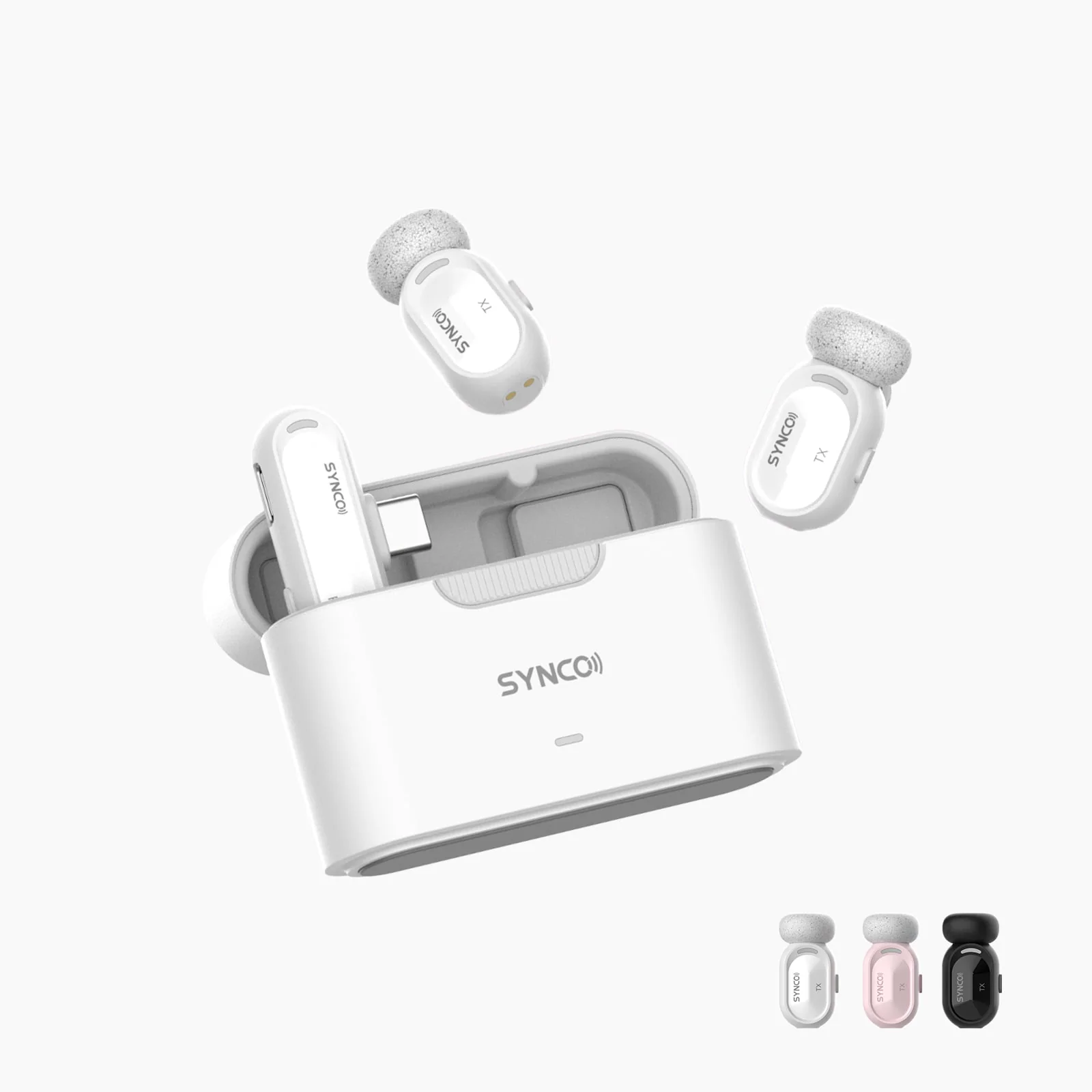 SYNCO Smic Mini Wireless Lavalier Microphone for Phone, 48kHz/24-bit Audio, 12h Recording Total, Noise Reduction, 100m Transmission